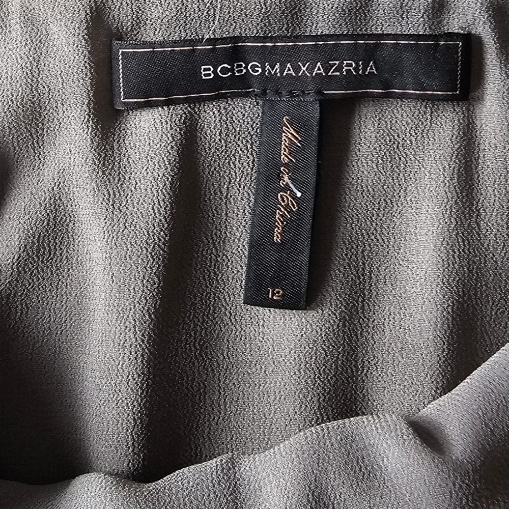 BCBGMaxAzria Light Gray Ruffle Mini Dress - Picture 8 of 12